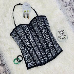 "Gabriella" Zebra Print Corset
